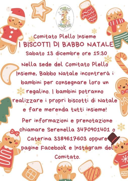 Plello di Borgosesia: Babbo Natale in visita: festa, biscotti e doni per tutti i bambini