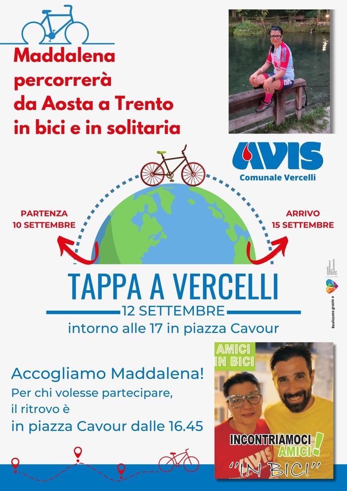 In Bici da Aosta a Trento per promuovere la donazione di sangue In Bici da Aosta a Trento per promuovere la donazione di sangue