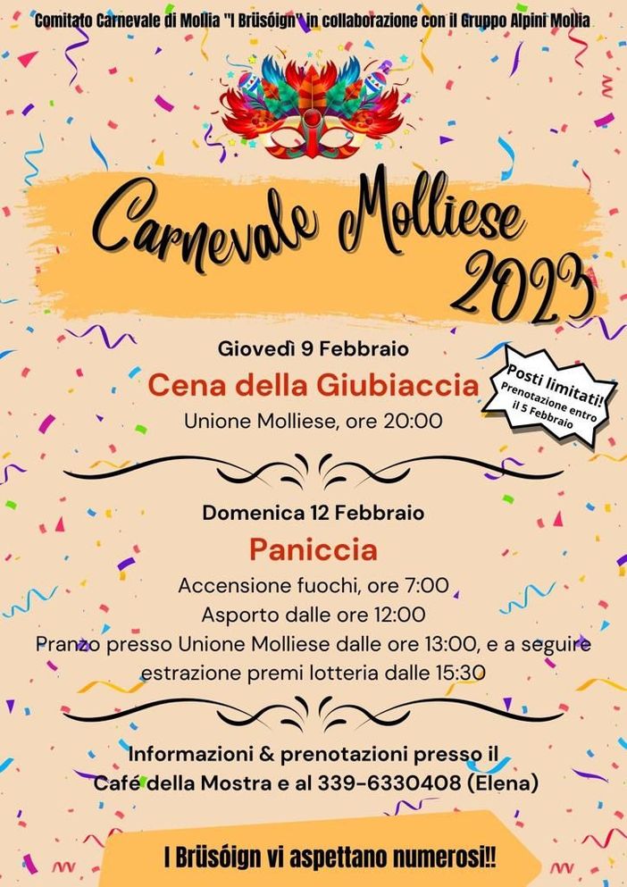 Mollia: Mancano pochi giorni al Carnevale
