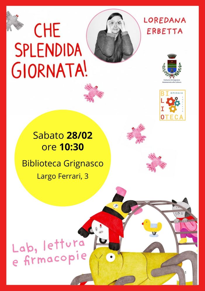 Grignasco, una “mattinata splendida” in Biblioteca con Loredana Erbetta tra lettura animata e laboratorio Grignasco, una “mattinata splendida” in Biblioteca con Loredana Erbetta tra lettura animata e laboratorio