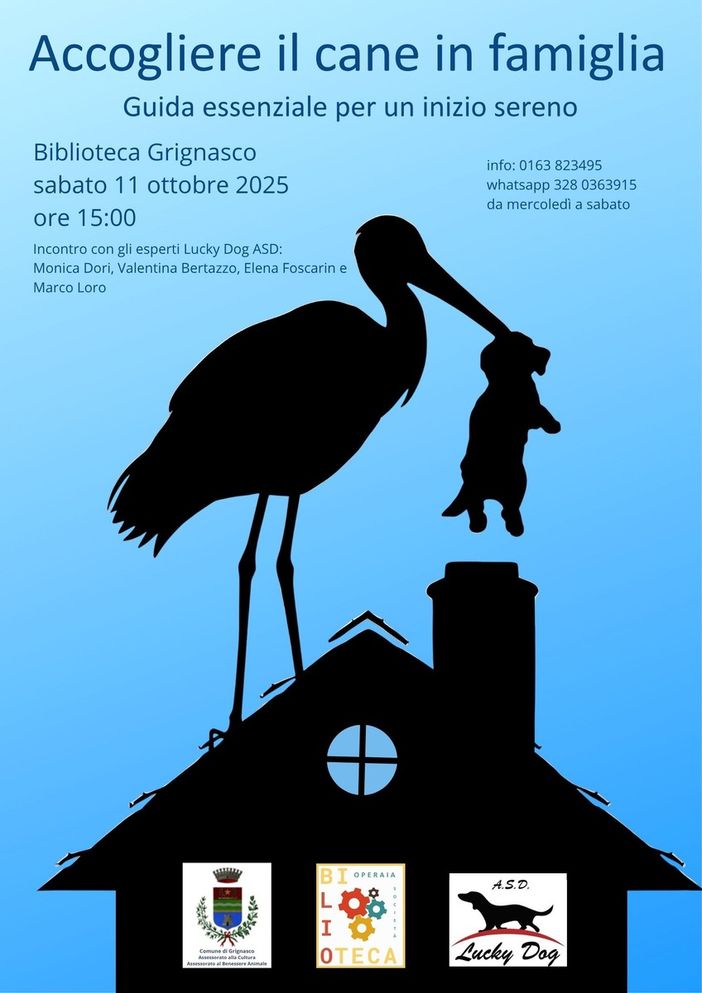Grignasco, in biblioteca un incontro per imparare ad accogliere un cane in famiglia