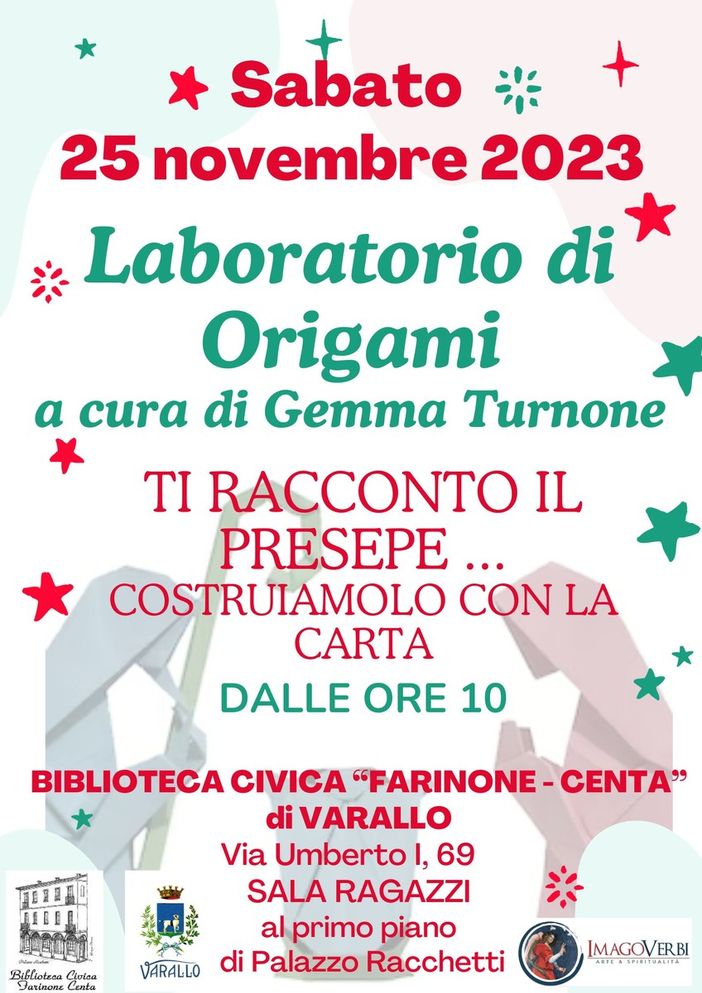 Varallo, gli origami del presepe: il laboratorio in Biblioteca.