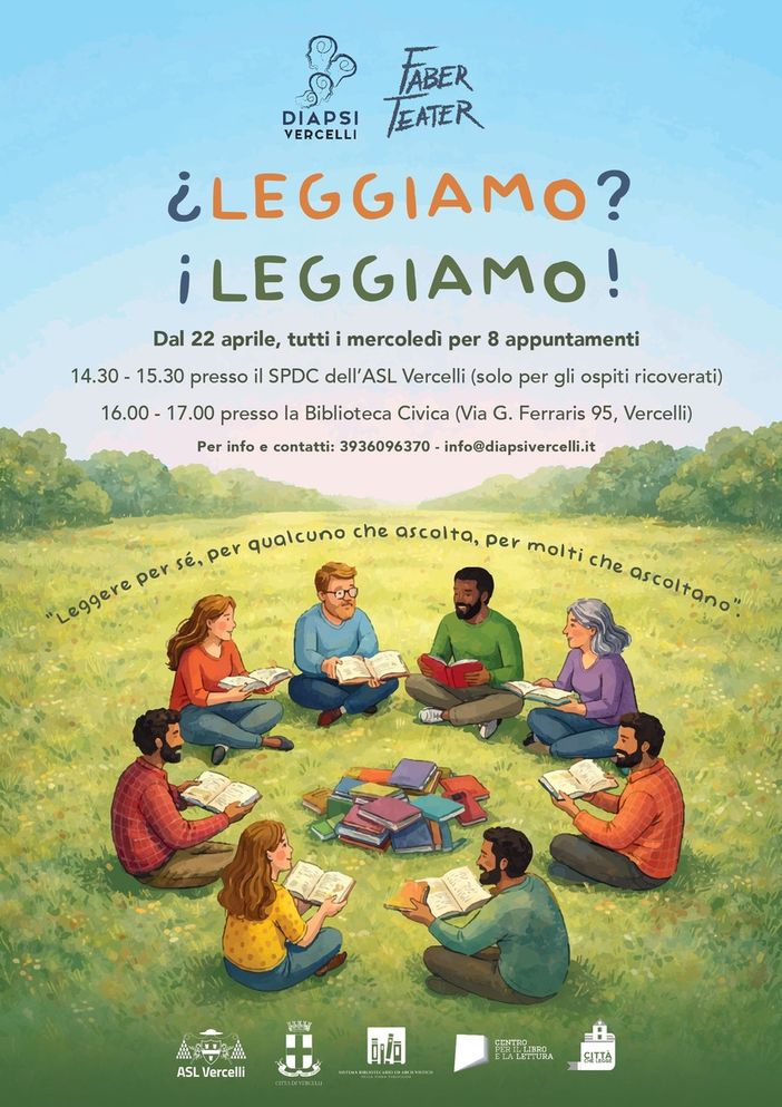 A Vercelli la lettura diventa spazio di inclusione: dal 22 aprile parte “¿Leggiamo? !Leggiamo!” tra ospedale e Biblioteca civica A Vercelli la lettura diventa spazio di inclusione: dal 22 aprile parte “¿Leggiamo? !Leggiamo!” tra ospedale e Biblioteca civica