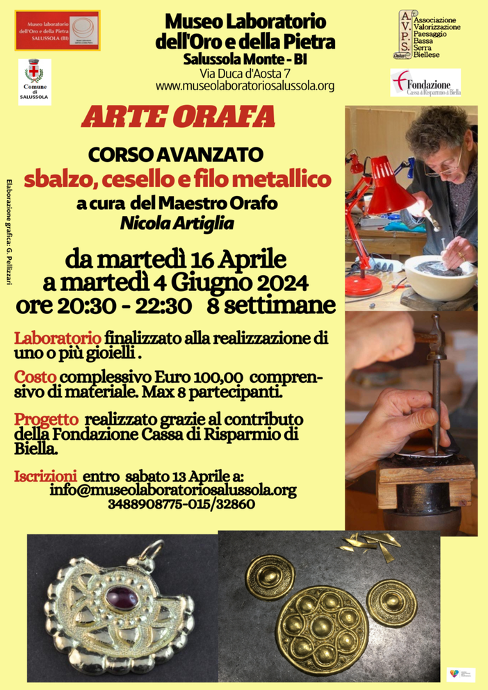Al Museo dell’Oro e della Pietra di Salussola ritornano i laboratori dell’ ORO e della PIETRA Al Museo dell’Oro e della Pietra di Salussola ritornano i laboratori dell’ ORO e della PIETRA