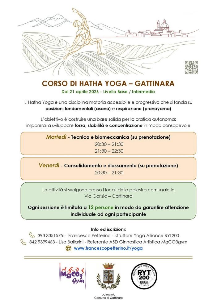 Gattinara, dal 21 aprile parte un corso di Hatha Yoga tra tecnica, rilassamento e pratica consapevole Gattinara, dal 21 aprile parte un corso di Hatha Yoga tra tecnica, rilassamento e pratica consapevole