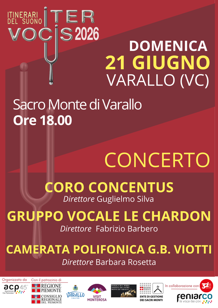 Iter Vocis 2026 fa tappa al Sacro Monte di Varallo con tre cori in concerto