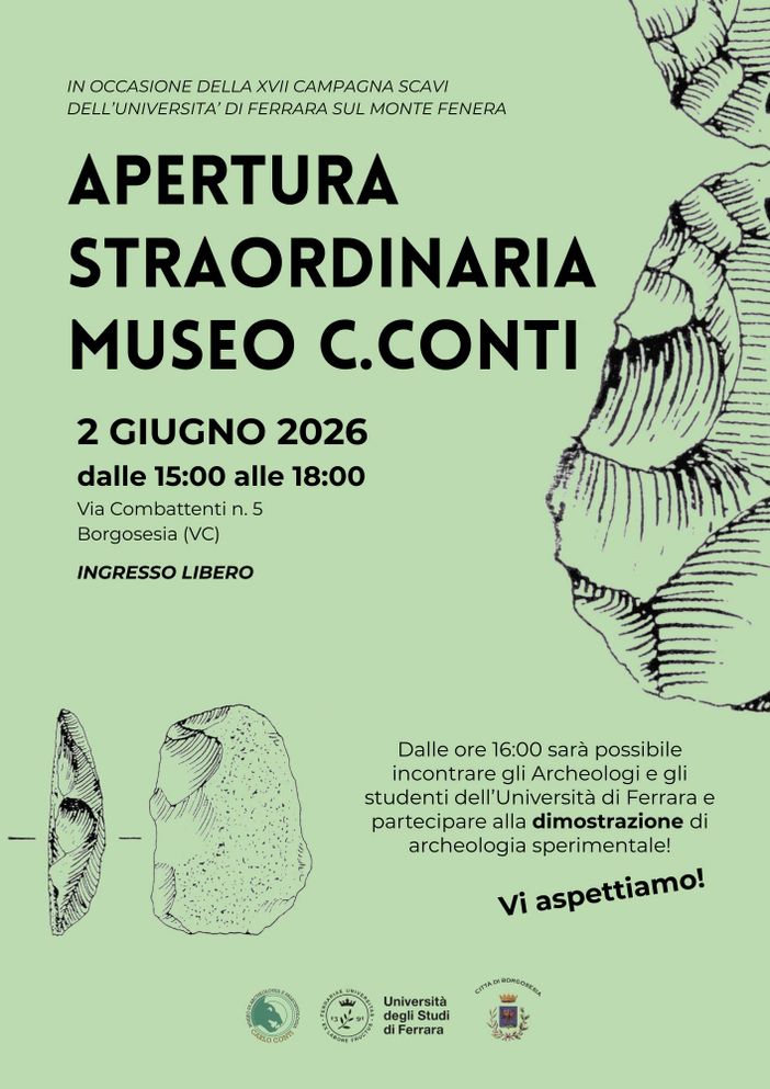 Apertura straordinaria al Museo Carlo Conti per raccontare gli scavi sul Monte Fenera Apertura straordinaria al Museo Carlo Conti per raccontare gli scavi sul Monte Fenera