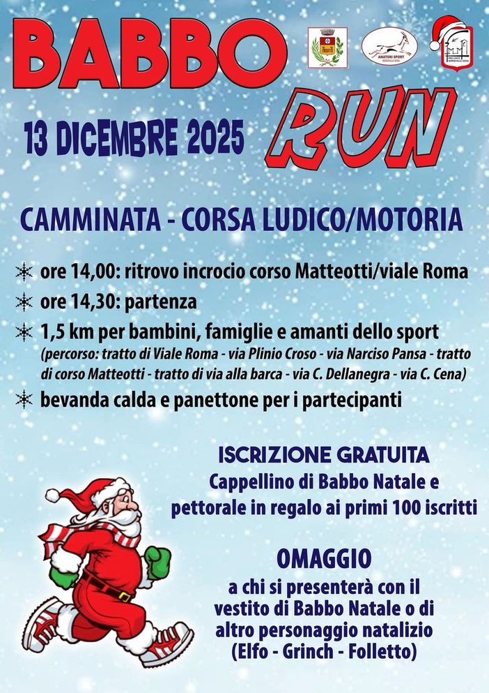 A Borgosesia torna la “Babbo Run”: sabato 13 dicembre una camminata per famiglie, sportivi e piccoli elfi