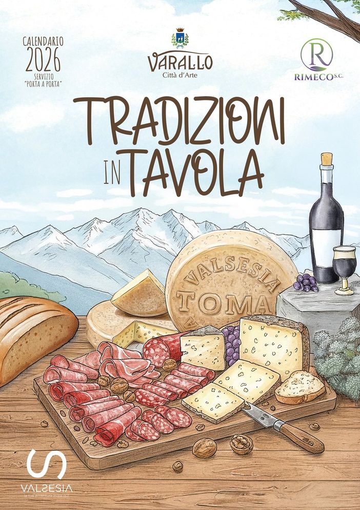 Varallo, arriva il calendario 2026 della raccolta differenziata: quest’anno è dedicato alla cucina del territorio