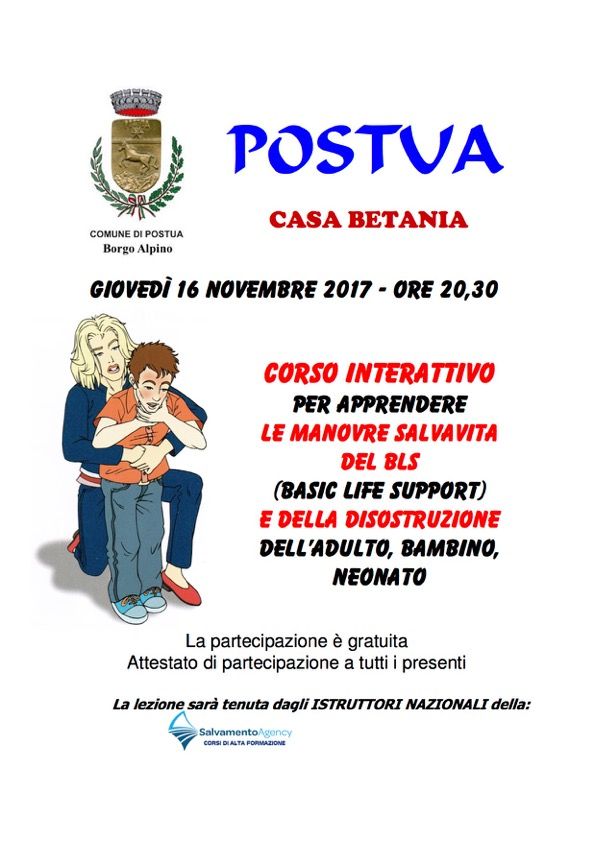 Postua: Corso interattivo per apprendere le manovre salvavita Postua: Corso interattivo per apprendere le manovre salvavita