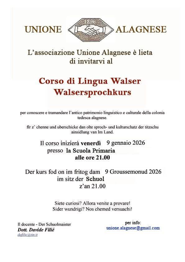 Ad Alagna Valsesia riparte il corso di lingua Walser promosso dall’Unione Alagnese
