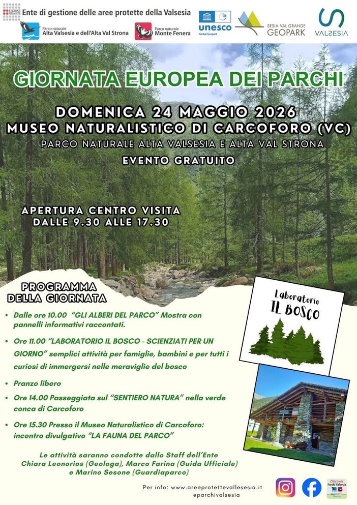 Giornata Europea dei Parchi, natura e attività per famiglie al Museo Naturalistico di Carcoforo Giornata Europea dei Parchi, natura e attività per famiglie al Museo Naturalistico di Carcoforo