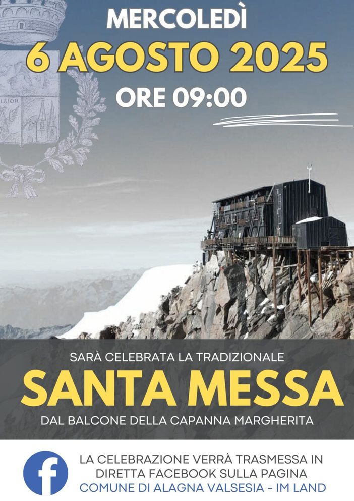 Capanna Margherita: il 6 agosto la celebrazione della Messa più alta d’Europa