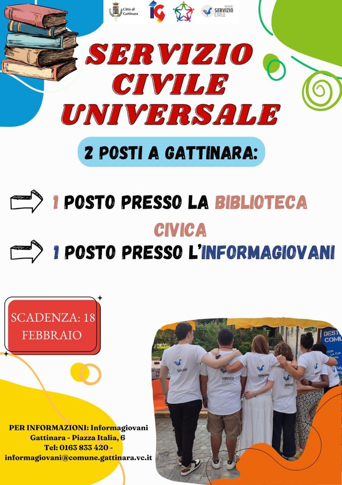 La locandina sul Servizio civile a Gattinara La locandina sul Servizio civile a Gattinara