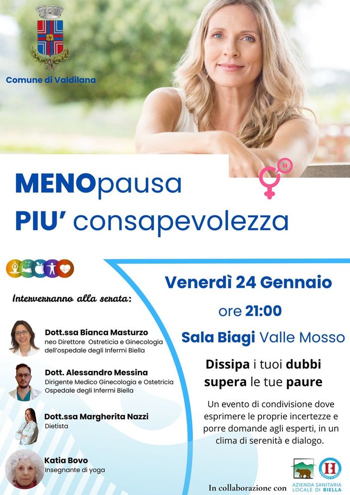 Come affrontare la menopausa: incontro a Valdilana Come affrontare la menopausa: incontro a Valdilana