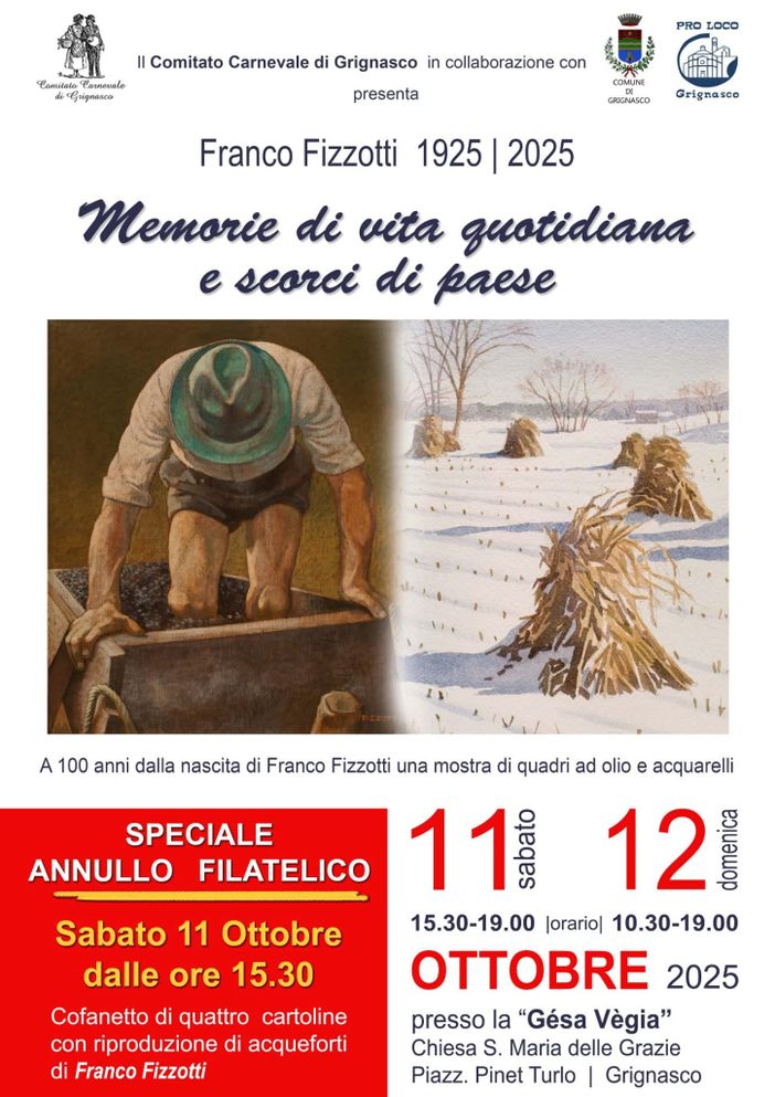 Grignasco celebra i 100 anni dalla nascita di Franco Fizzotti con la mostra “Memorie di vita quotidiana e scorci di paese”