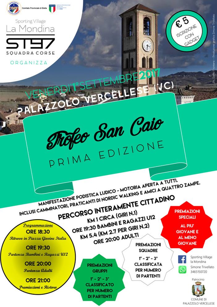 Podismo: A Palazzolo Vercellese il primo trofeo San Caio Podismo: A Palazzolo Vercellese il primo trofeo San Caio