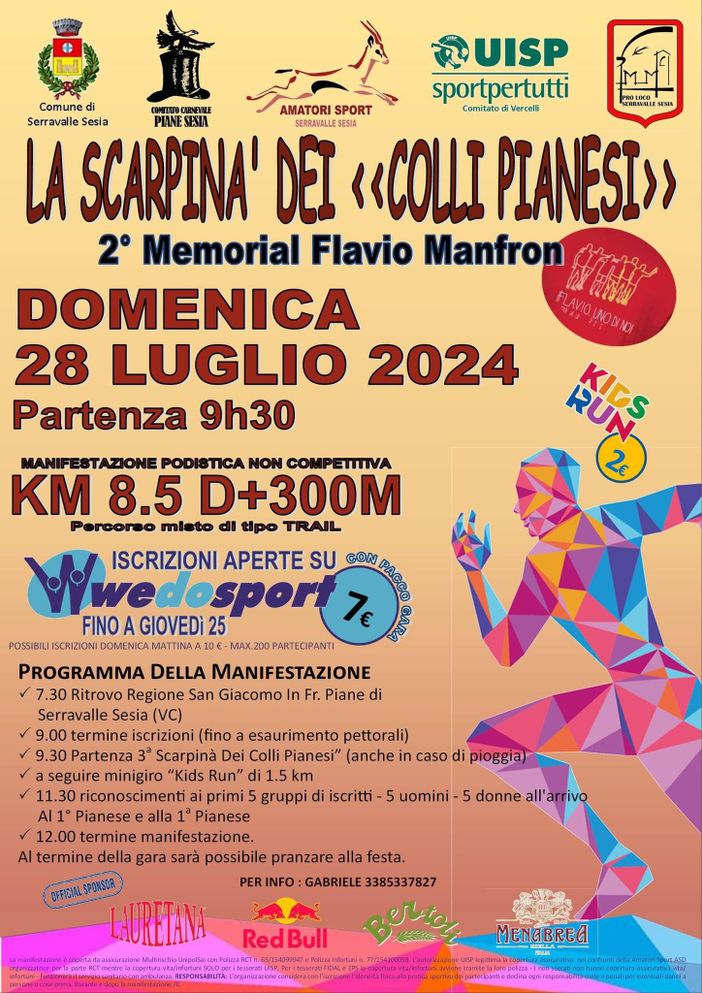 Torna la “Scarpina’ dei Colli Pianesi”  2° memorial Flavio Manfron