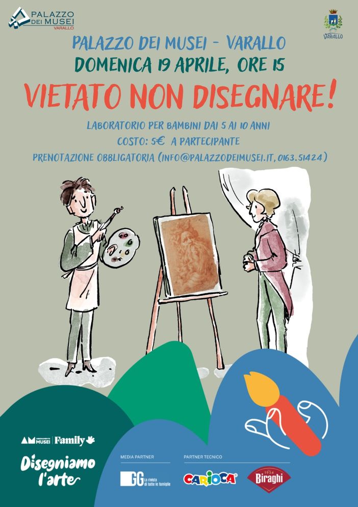 Varallo, a Palazzo dei Musei torna “Vietato non disegnare!” per i bambini dai 5 ai 10 anni Varallo, a Palazzo dei Musei torna “Vietato non disegnare!” per i bambini dai 5 ai 10 anni
