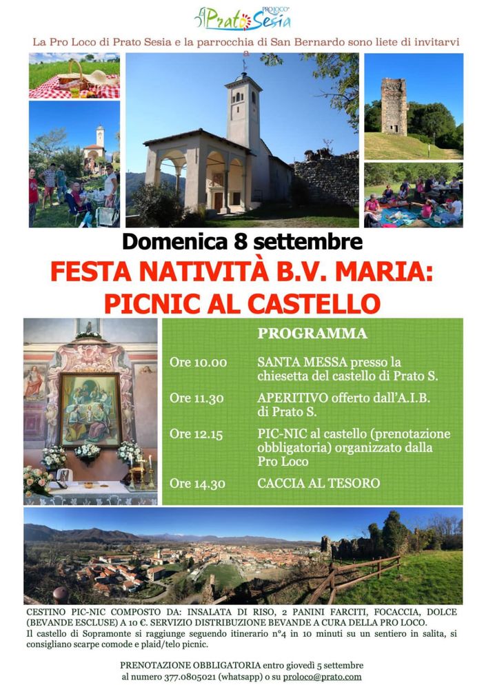 Prato Sesia: Festa della Natività di Maria con picnic e caccia al tesoro