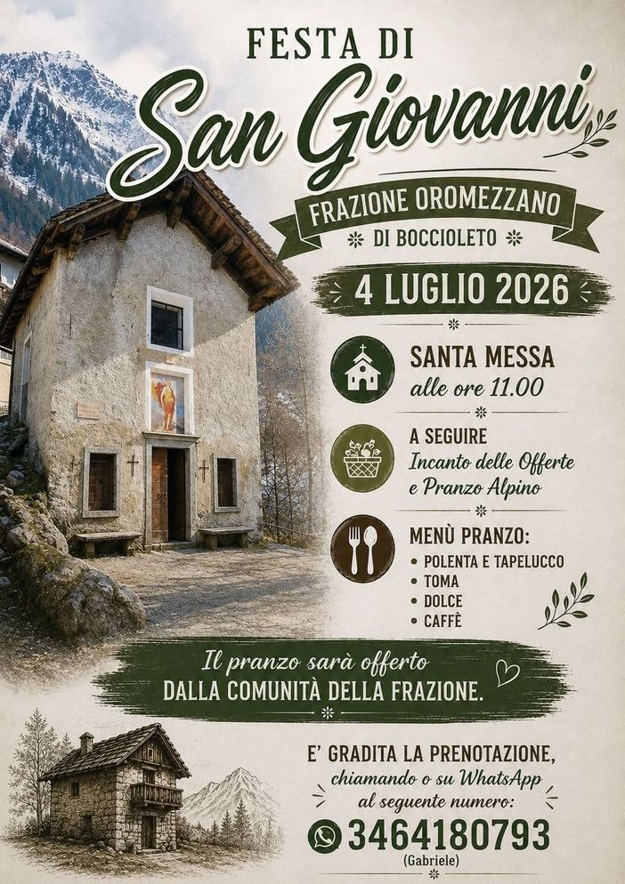 Festa di San Giovanni a Oro Mezzano, appuntamento il 4 luglio