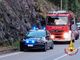 Caduta di un masso sulla SP299 strada per Alagna , intervengono i Vigili del Fuoco