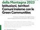 ITALIAE, Giornata internazionale della Montagna 2023: comuni uniti nelle Green Communities.