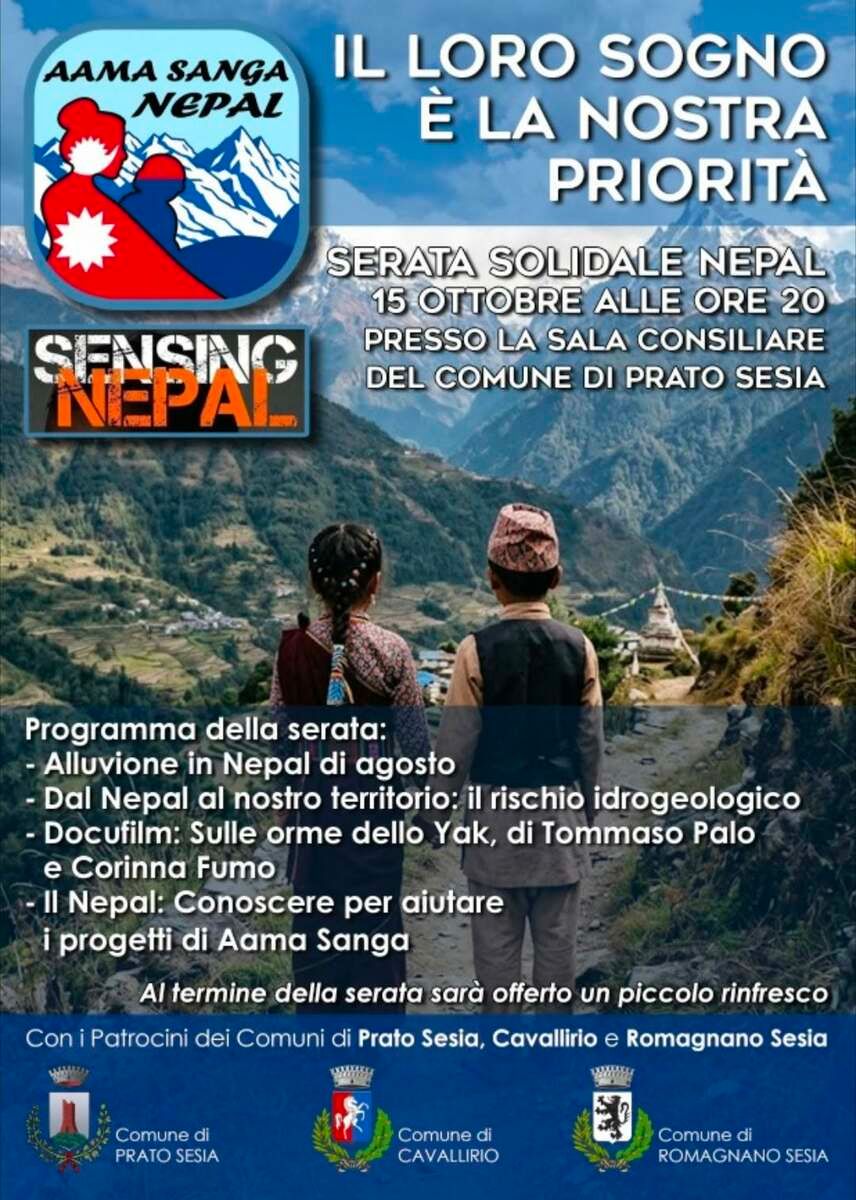 A Prato Sesia una serata solidale per le popolazioni del Nepal colpite dall’alluvione