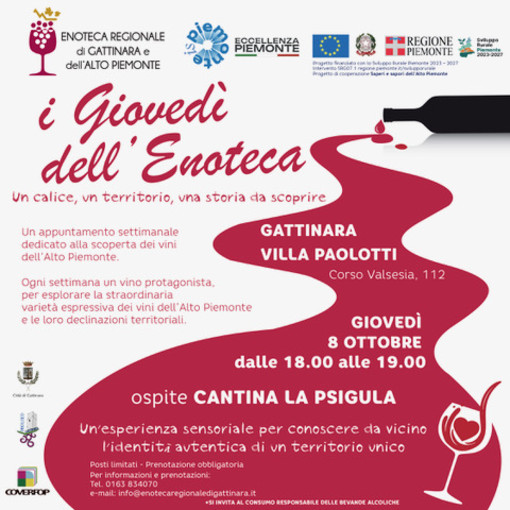 “I GIOVEDÌ DELL’ENOTECA”: proseguono con la Cantina “LA PSIGULA”