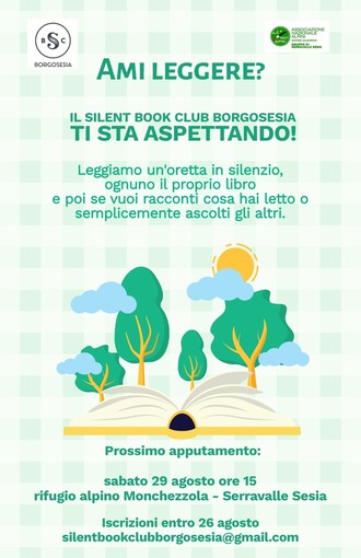 Silent Book Club Borgosesia, letture nella natura al rifugio di Monchezzola Silent Book Club Borgosesia, letture nella natura al rifugio di Monchezzola