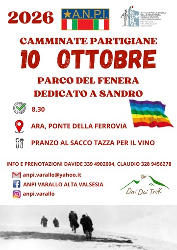 L’itinerario è stato ideato da Tito in collaborazione con ANPI Borgosesia e sarà dedicato in particolare alla memoria di Alessandro Orsi, Sandro