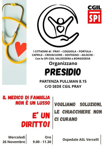 Mobilitazione dei cittadini della Valsessera e della Valsesia: presidio all’ASL di Vercelli per il diritto al medico di famiglia