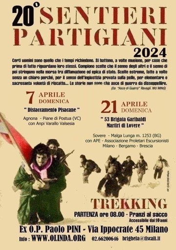 Tornano le camminate partigiane Tornano le camminate partigiane