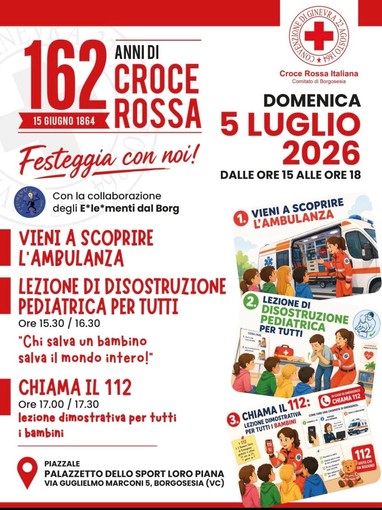 Borgosesia festeggia i 162 anni della Croce Rossa con un pomeriggio per grandi e bambini