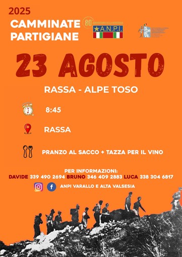 Rassa-Alpe Toso, Sesta Camminata Partigiana