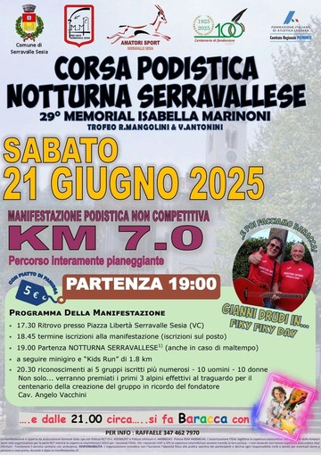 Corsa podistica notturna serravallese: l'appuntamento è il 21 giugno