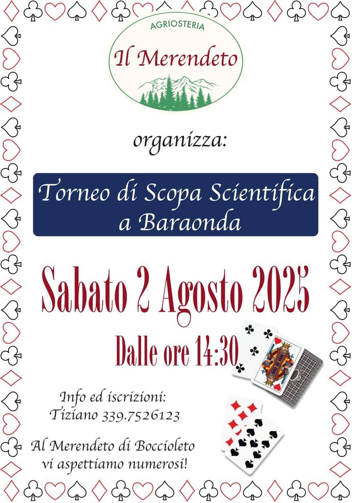 Torneo di &quot;Scopa Scientifica&quot; a Boccioleto