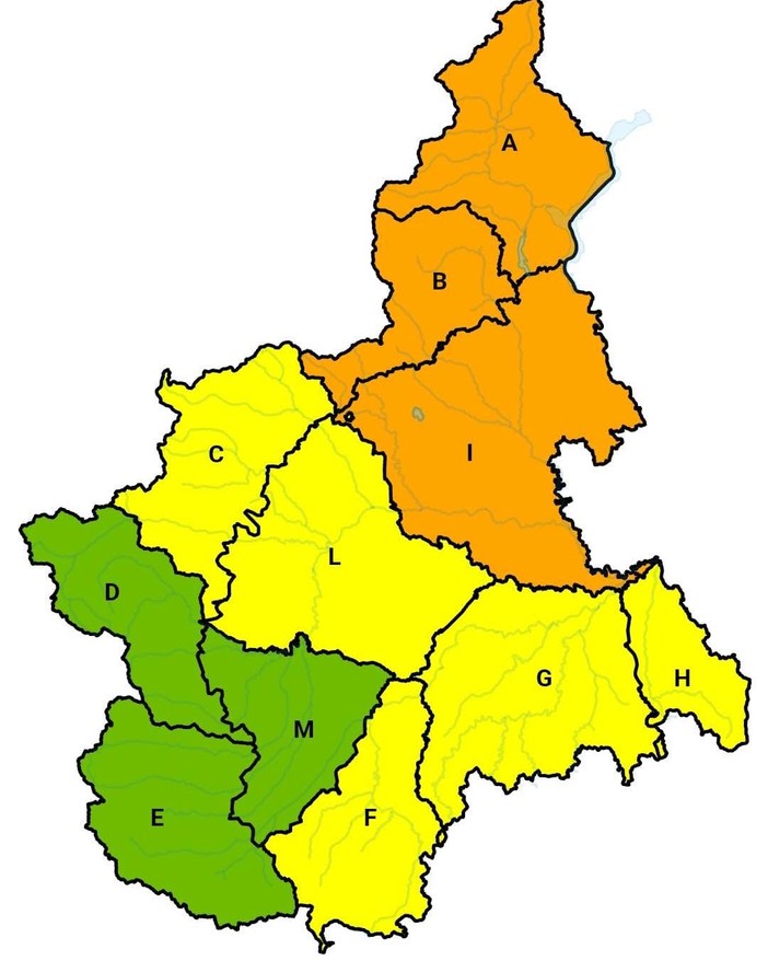 Arpa, maltempo in arrivo sul Piemonte: è allerta arancione