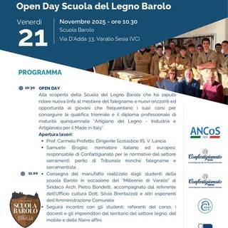 Varallo, la Scuola del Legno Barolo apre le porte agli studenti con un Open Day dedicato al futuro dell’artigianato