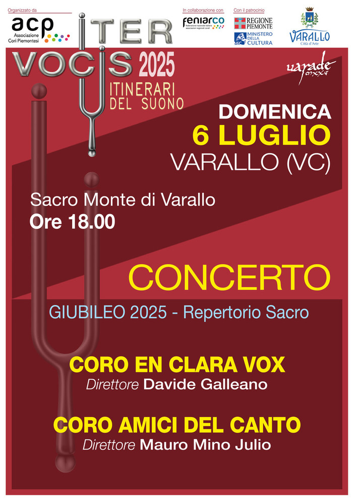 ITER VOCIS: al Sacro Monte di Varallo un concerto in occasione del Giubileo