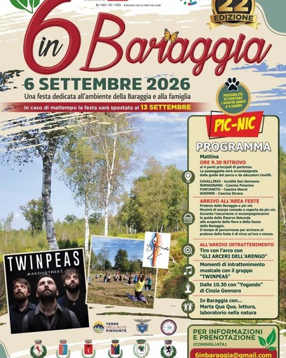 Romagnano Sesia, il 6 settembre torna “6 in Baraggia” con passeggiate, pic-nic e attività per famiglie Romagnano Sesia, il 6 settembre torna “6 in Baraggia” con passeggiate, pic-nic e attività per famiglie