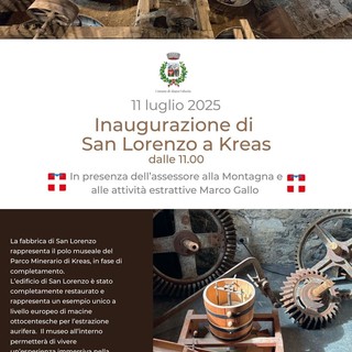 Alagna inaugura il nuovo Polo Museale di San Lorenzo nel cuore del Parco Minerario di Kreas