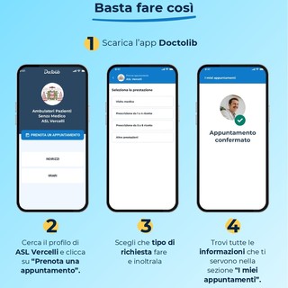 ASL Vercelli, prenotazioni online per i pazienti senza medico: attivo il servizio su Doctolib