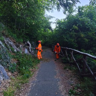 Borgosesia, la squadra AIB ripulisce la ciclabile Isolella-Agnona