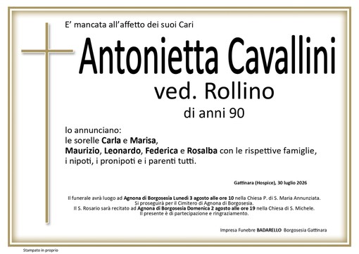 Antonietta Cavallini, ved. Rollino Antonietta Cavallini, ved. Rollino