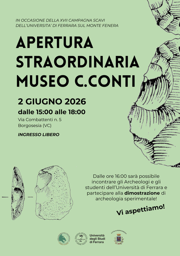 Borgosesia, apertura straordinaria del Museo Carlo Conti per raccontare gli scavi sul Monte Fenera