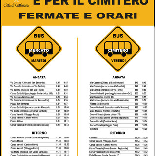 Gattinara, un servizio che avvicina la città: al via il bus navetta gratuito per mercato e Cimitero
