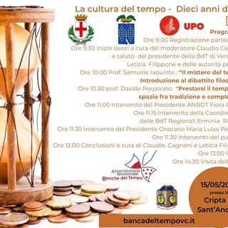 La Banca del Tempo di Vercelli festeggerà i suoi primi 10 anni giovedì 10 maggio