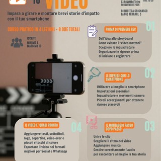 A Grignasco quattro lezioni per imparare a creare video con lo smartphone