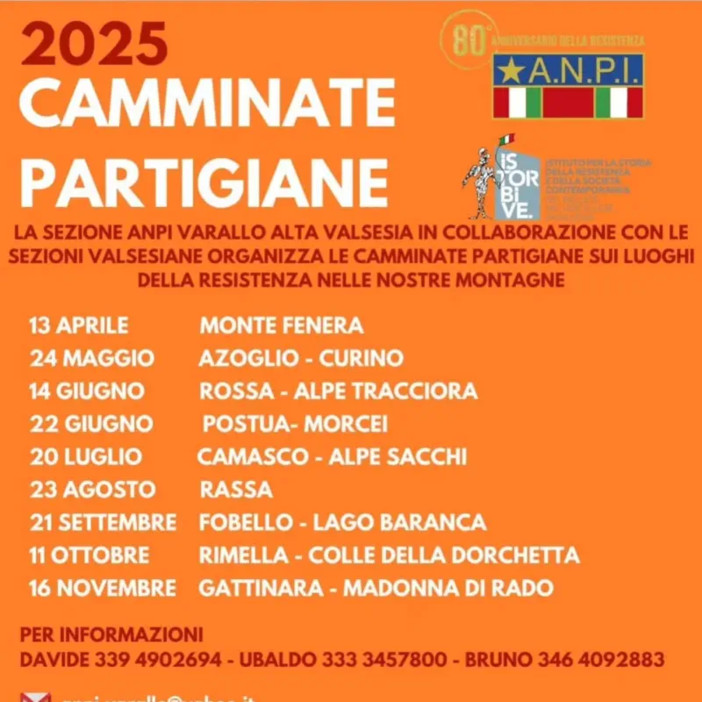 Tornano le Camminate Partigiane 2025: un viaggio nei luoghi della Resistenza valsesiana Tornano le Camminate Partigiane 2025: un viaggio nei luoghi della Resistenza valsesiana